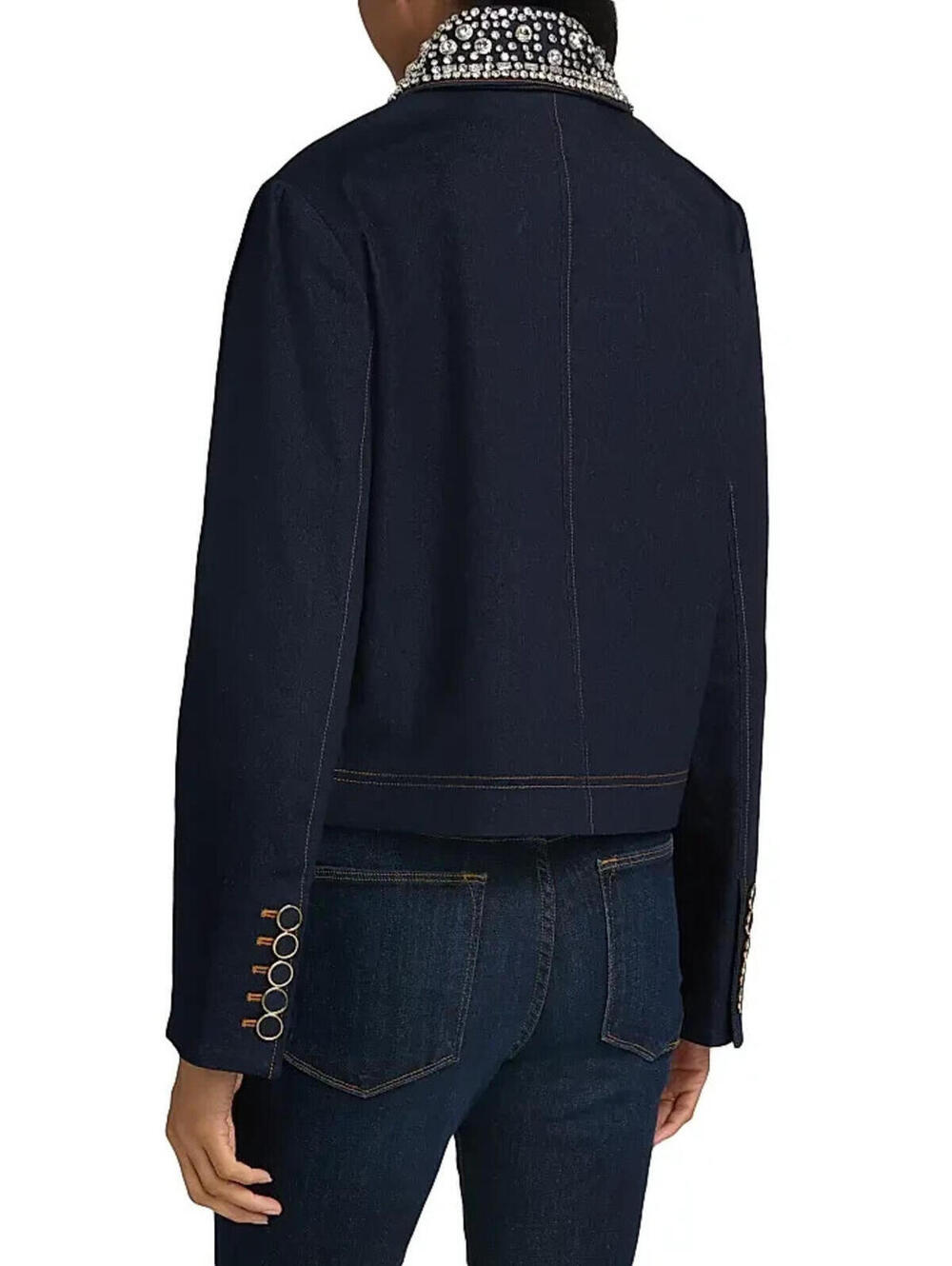NEW, Veronica Beard Barrington Denim Embellished Jacket Sz 12 #SJ2300 - Picture 3 of 11
